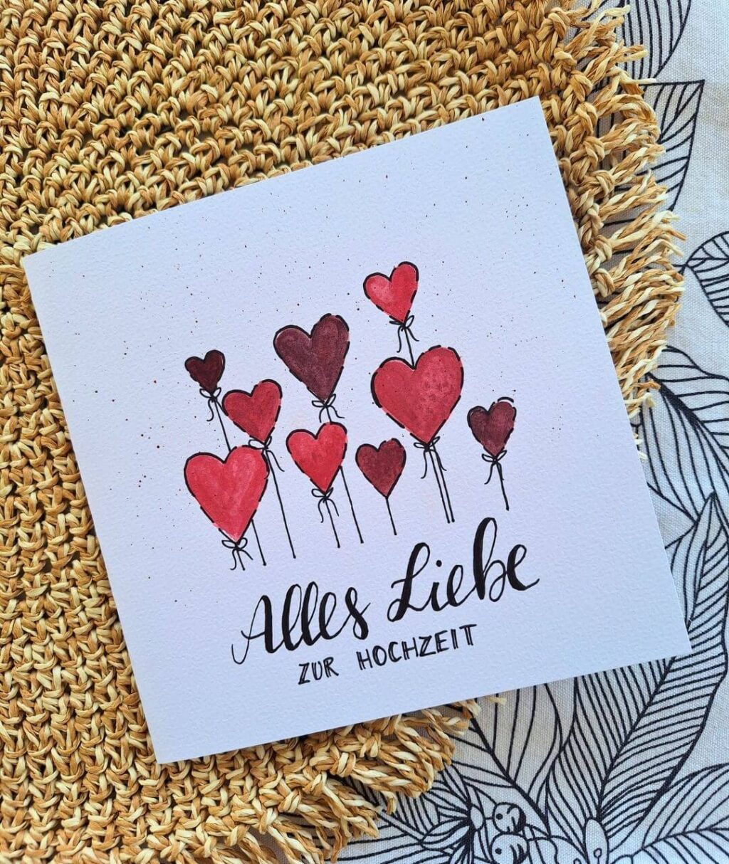 Glückwunschkarte zur Hochzeit