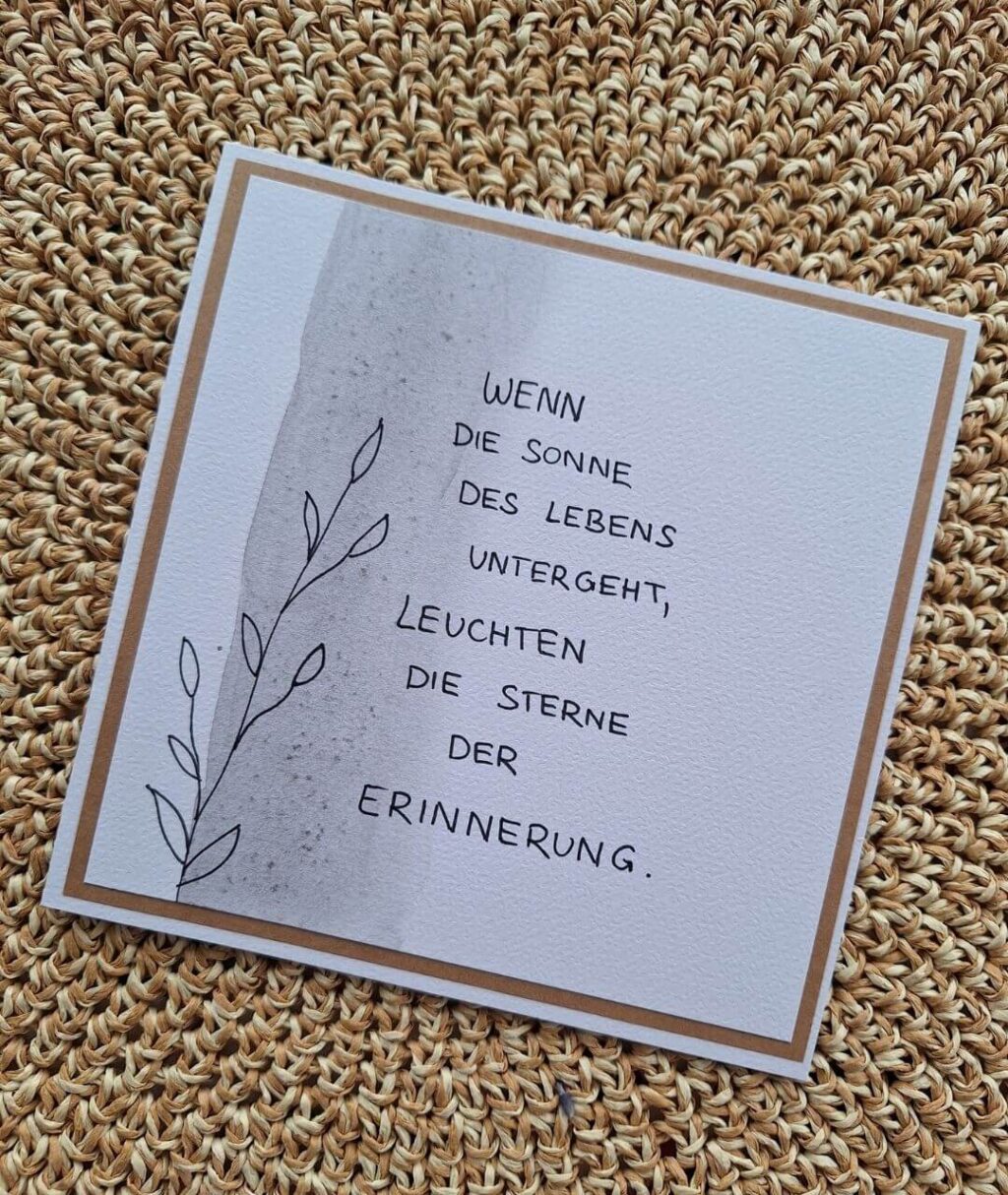 Kondolenzkarte mit Pflanze